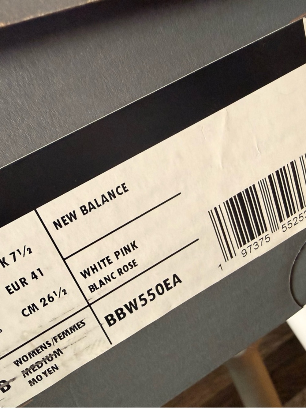 New Balance Women's White Pink and Orange 550 Sneakers - Picture 2 of 3